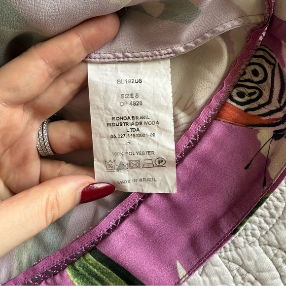 PatBO - Orchid Print Wrap Blouse - Violet - Picture 10 of 14